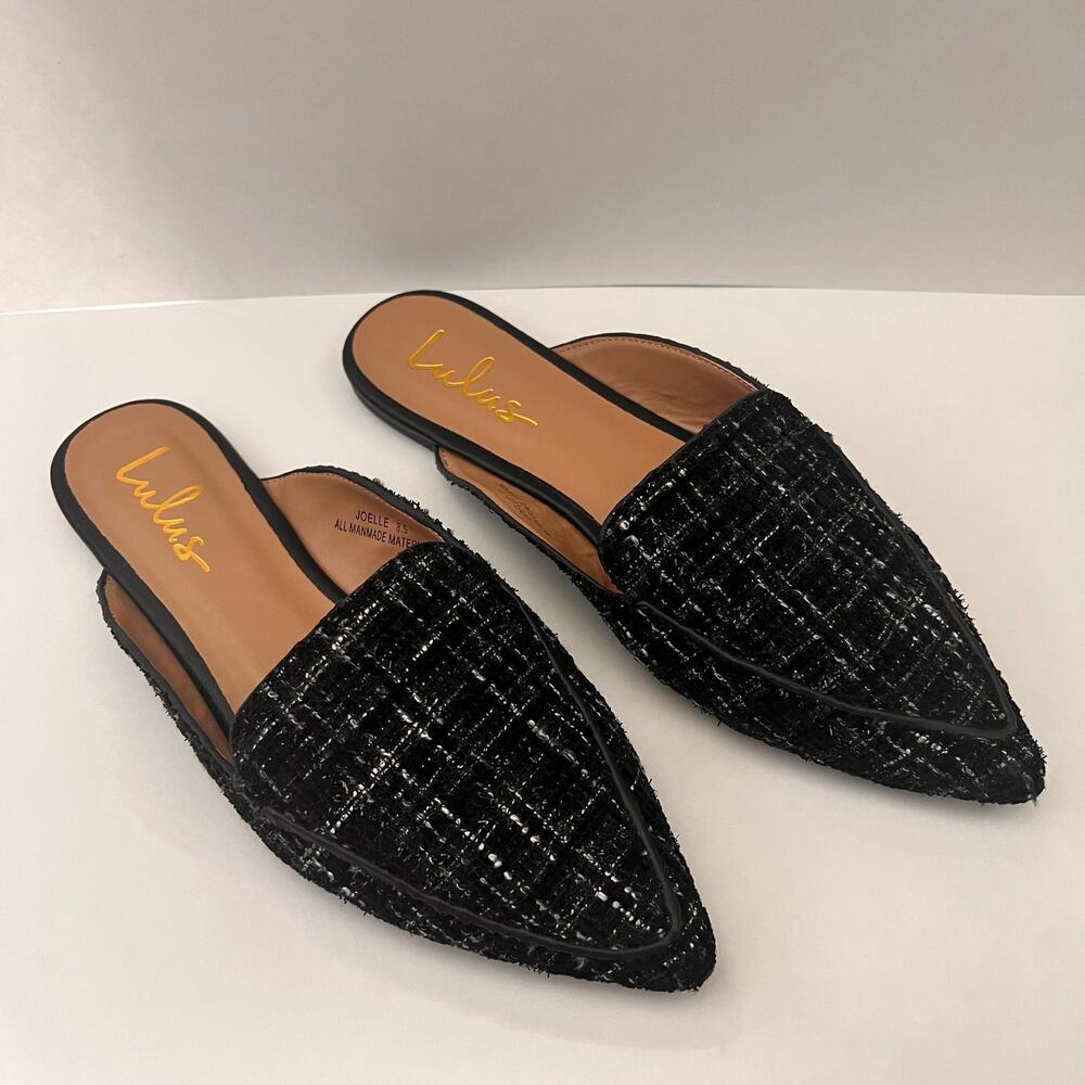 Lulus Black loafer slides Size 8.5 - Picture 2 of 5